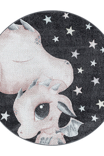Kerek gyerek darab szőnyeg FUNNY dragon pink