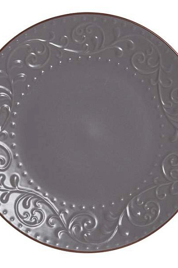 Sekély tányér GREY RELIEF 27,5x2cm szürke