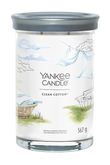 gyertya YANKEE CANDLE illat CLEAN COTTON TUMBER LARGE 2 WICKS