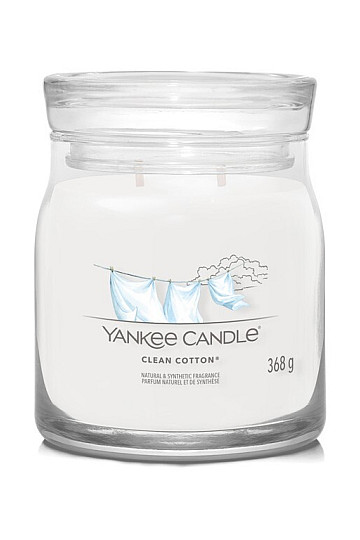 gyertya YANKEE GYERTYA illat CLEAN COTTON GLASS MEDIUM 2 WICKS