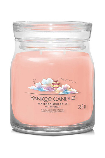 gyertya YANKEE CANDLE illat WATERCOLOR SKIES GLASS MEDIUM 2 kanóc