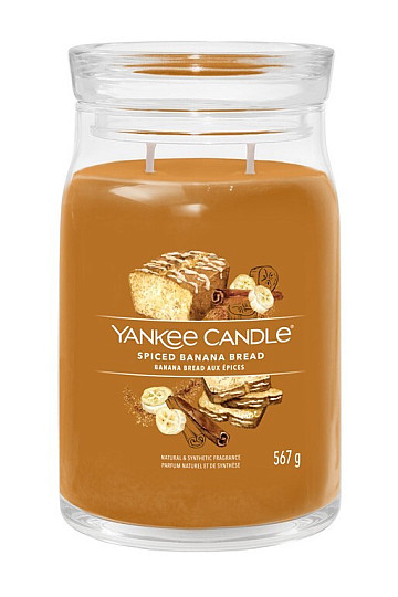 gyertya YANKEE CANDLE illat FŰSZERES BANANA KENYÉR NAGY ÜVEG 2 kanóc