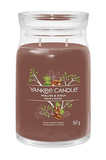 gyertya YANKEE GYERTYA illat PRALINE és NYIRCH GLASS LARGE 2 kanóc