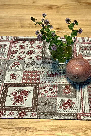 Abrosz és kendő TOSCANA VALERY PATCHWORK bordó