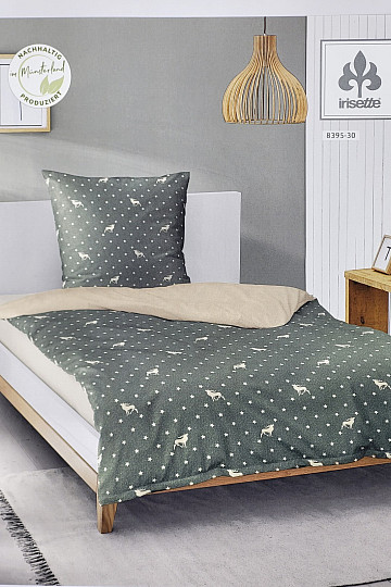 Luxus flanel ágynemű IRISETTE 8395-30 PANDA zöld