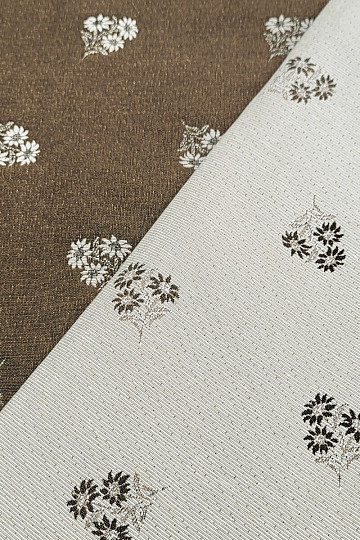 Dekoratív szövet ALPESI VIRÁGOK jacquard BARNA