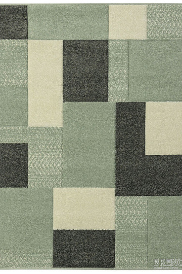 Zöld és fekete darabos PORTLAND szőnyeg