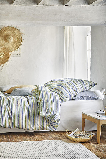 IRISETTE luxus puha krepp EASY 8513-30 zöld csíkokkal