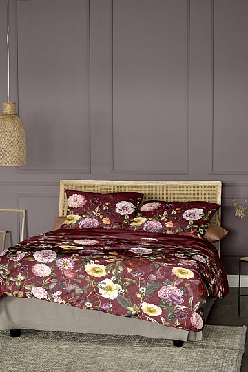 IRISETTE luxus pamut szatén WAVE 8576-60 ROSE BORDEAUX