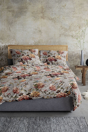 IRISETTE luxus flanel ágynemű ZOBEL 8552-11 FLOWERS szürke