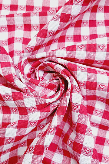Dekoratív szövet KANAFAS SOFI HEART piros