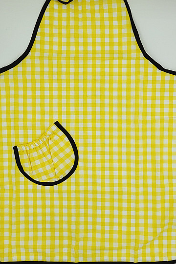 Kötény vállpántos YELLOW CHECK