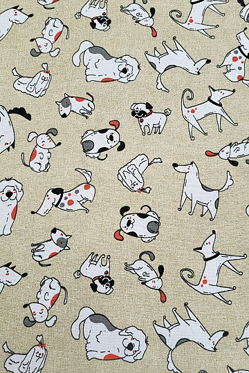Dekoratív szövet DOGS SMILE
