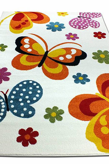 Gyermek szőnyeg MONDO NEW Butterflies white