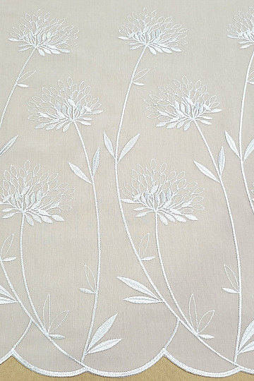 Luxus függöny GERSTER 11868 fehér hímzéssel