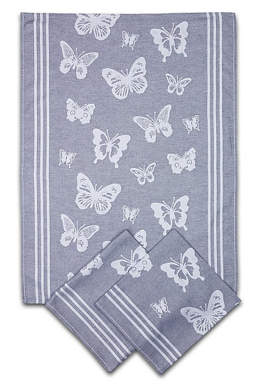 Törölközők BUTTERFLIES GREY 3db