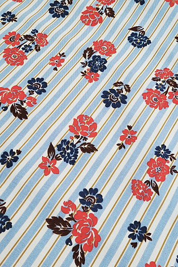 Pamut anyag KÉK CSÍKOS RIMCHA