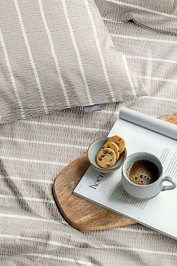 IRISETTE luxus puha krepp EASY 8548-80 Csíkos bézs