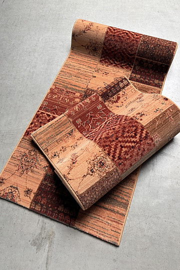 Luxus gyapjú futófelület ROYAL PATCHWORK zöld