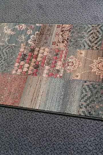 Luxus gyapjú futófelület ROYAL PATCHWORK zöld