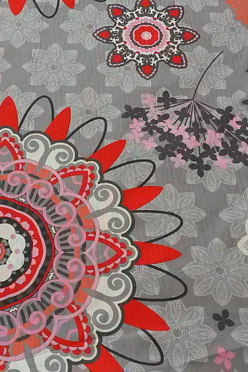 Dekoratív szövet MANDALA nagy szürke
