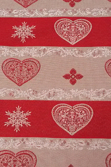 Piros jacquard csíkos dekoratív szövet