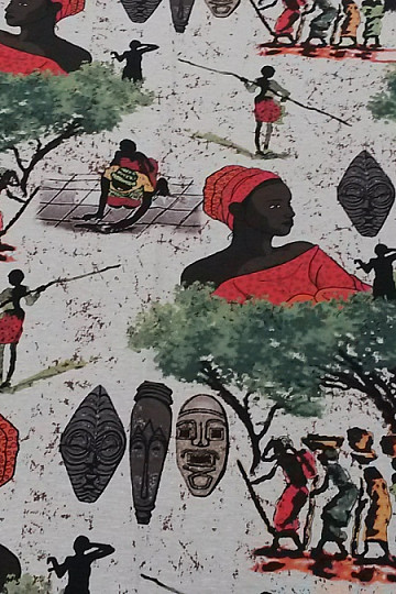 Dekoratív szövet AFRICA zöld