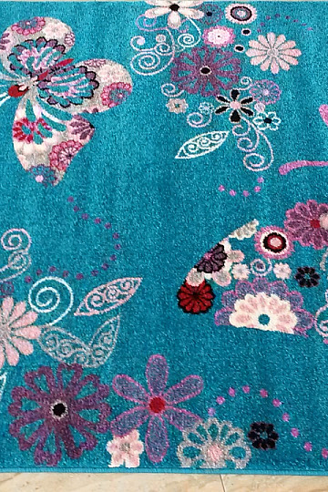 Gyermek szőnyeg BELLA Butterflies türkiz