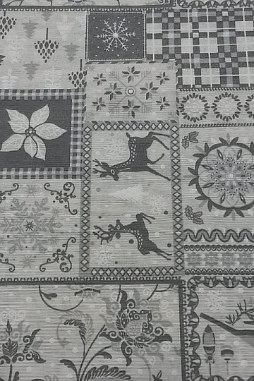 Dekoratív szövet karácsonyi TIROL szürke