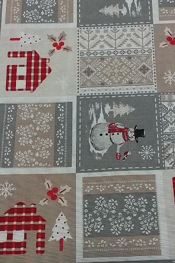 Dekoratív szövet karácsonyi SANTA szürke