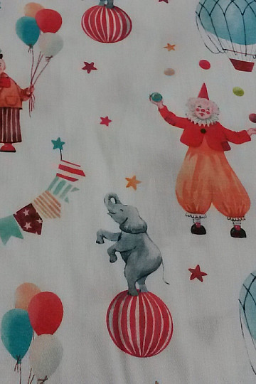 Gyerek pamut szatén CIRCUS digitális nyomtatás