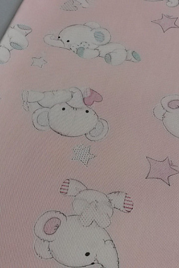Gyermek dekoratív szövet ELEPHANT rózsaszín