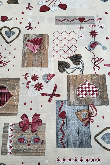 Dekoratív szövet TM PATCHWORK bordó