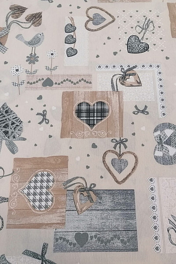 Díszszövet TM PATCHWORK bézs