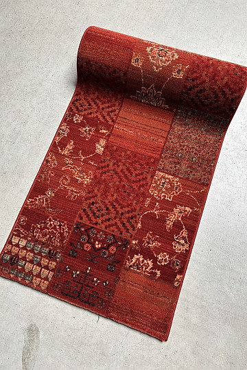 Luxus gyapjú futófelület ROYAL PATCHWORK piros