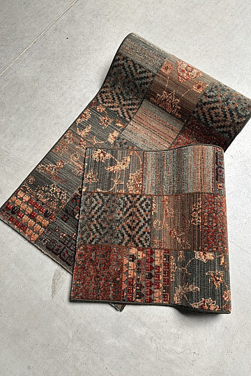 Luxus gyapjú futófelület ROYAL PATCHWORK zöld