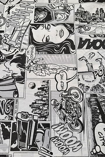 Dekoratív szövet KOMIKS SPACE