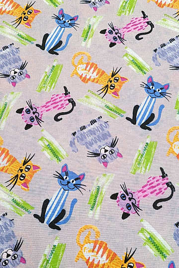 Dekoratív szövet CATS MULTICOLOR