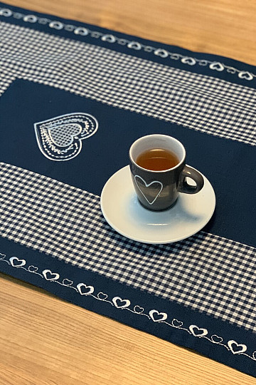 Hímzett terítő és sál RURAL STYLE kék