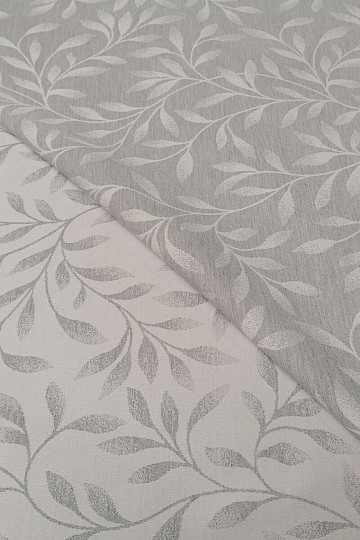 Dekoratív jacquard szövet NIGHT LEAFS szürke