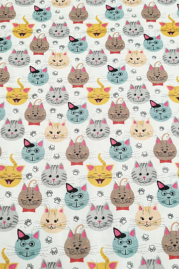 Gyerek pamut szatén CATS digitális nyomtatás