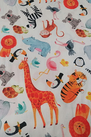 Gyerek pamut szatén ZOO digitális nyomtatás