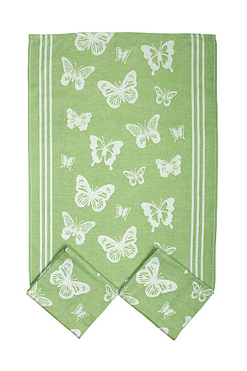 Törülközők BUTTERFLIES GREEN 3db