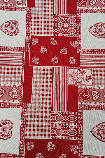 Dekoratív szövet HEART flower II jacquard kombináció