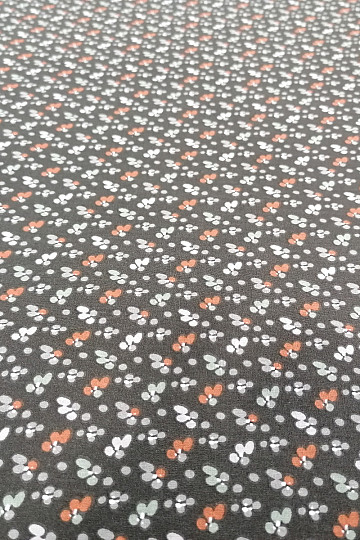 Pamutszövet FLOWERS FILOMENA fekete