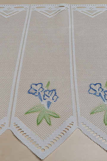 Jacquard függöny DD 875 Kék virágok