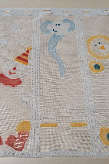 Gyermek függöny ólomüveg ablakhoz - jacquard CIRKUS II
