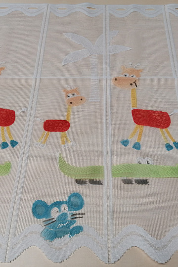 Gyermek függöny ólomüveg ablakon - jacquard ÁLLATOK