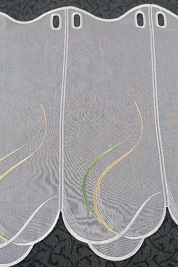 Ólomüveg függöny - zöld-sárga voile