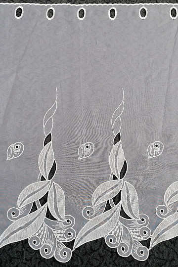 Függöny ólomüveghez - voile hímző levelekkel 1696